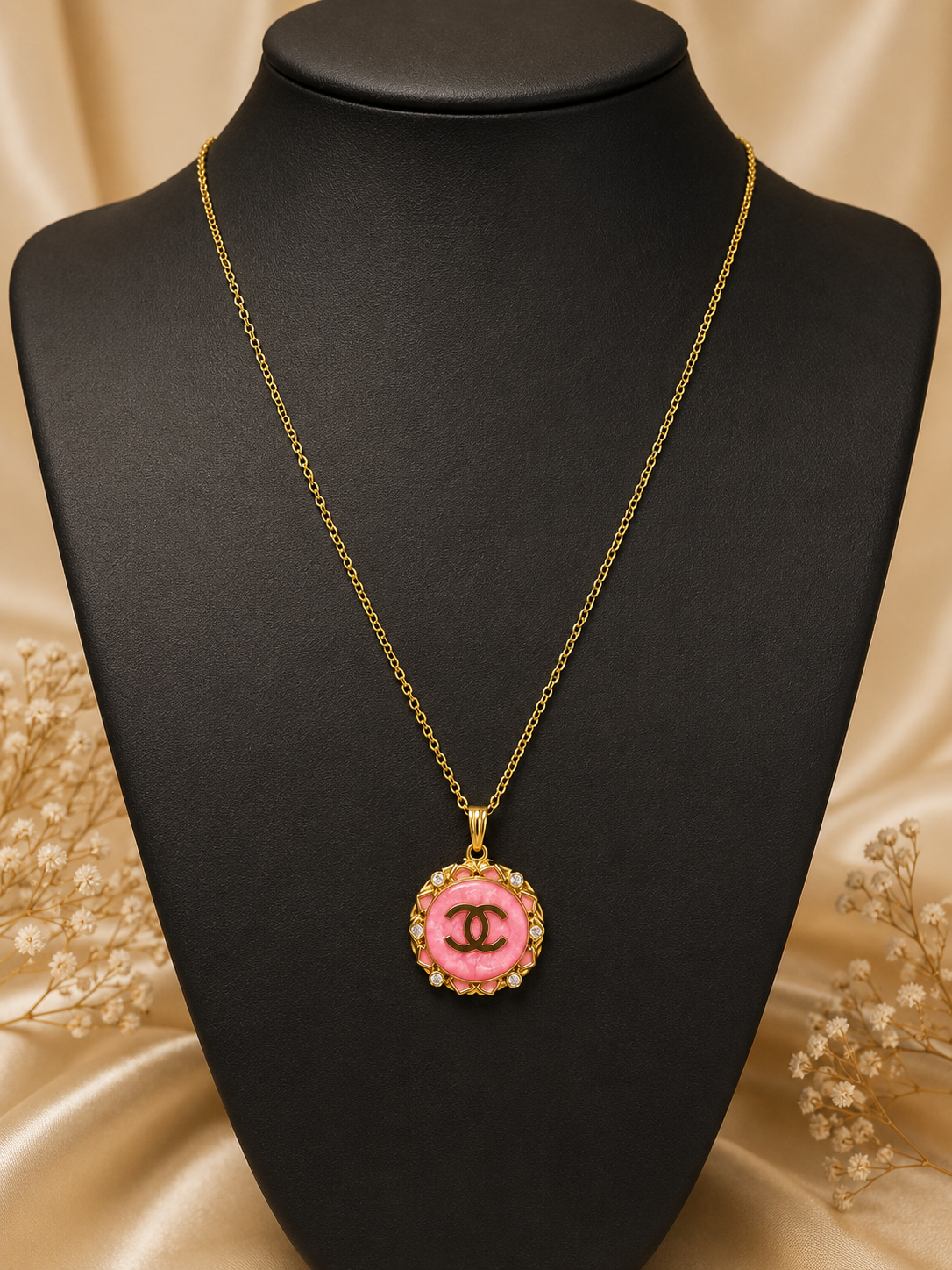 Pink Camellia Luxe Pendant Necklace