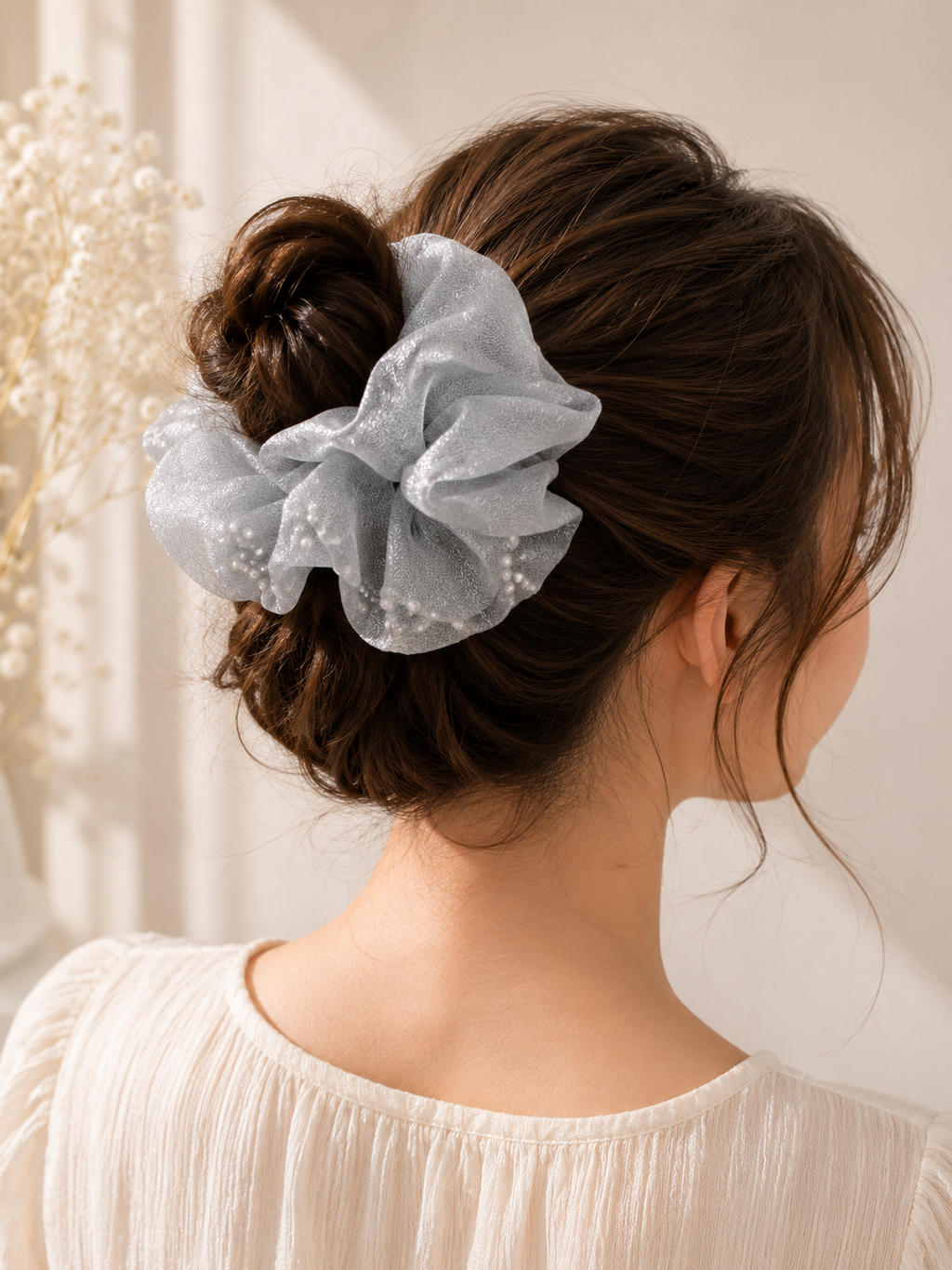 Cloud Veil Organza Scrunchie