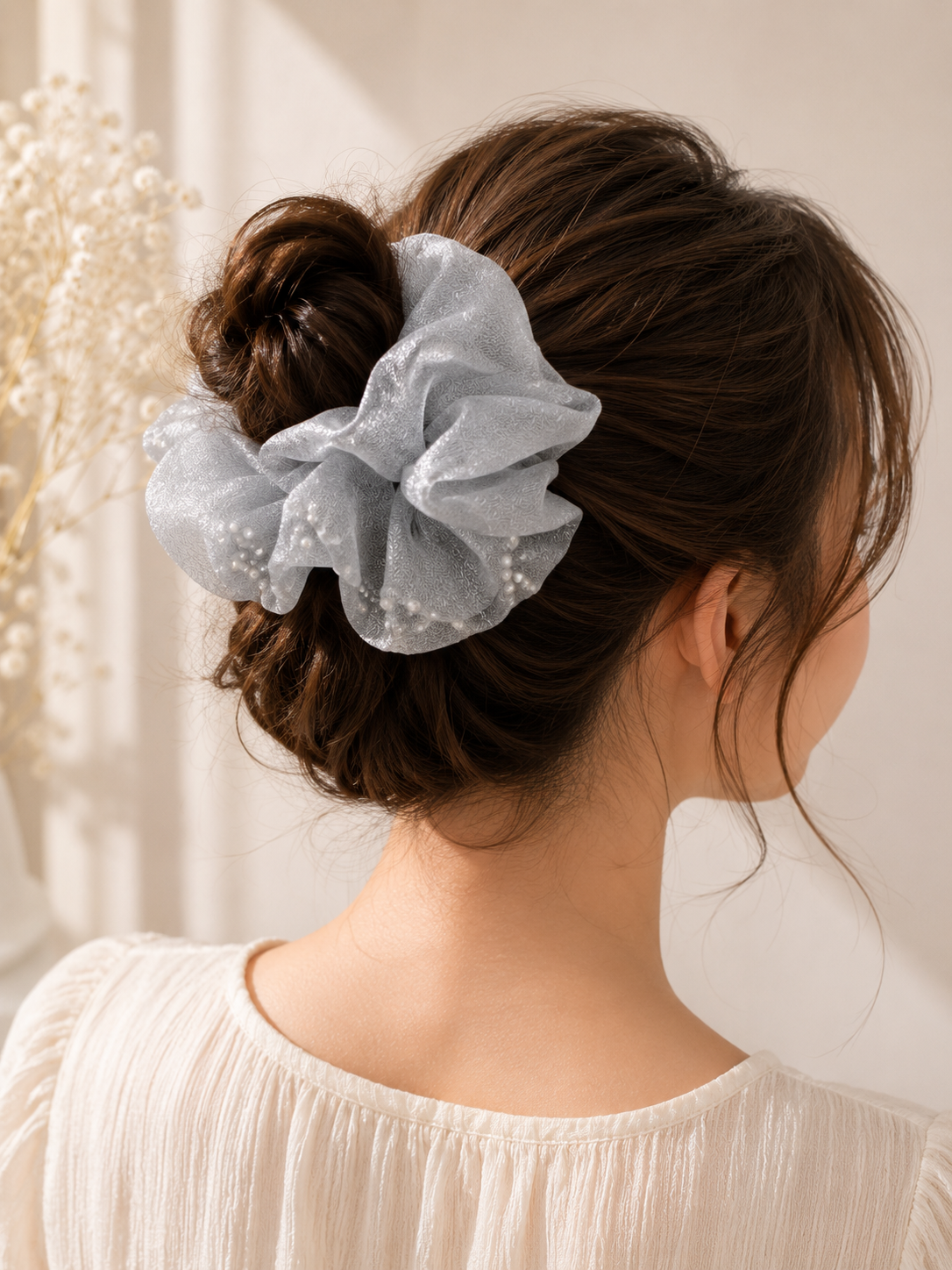 Cloud Veil Organza Scrunchie