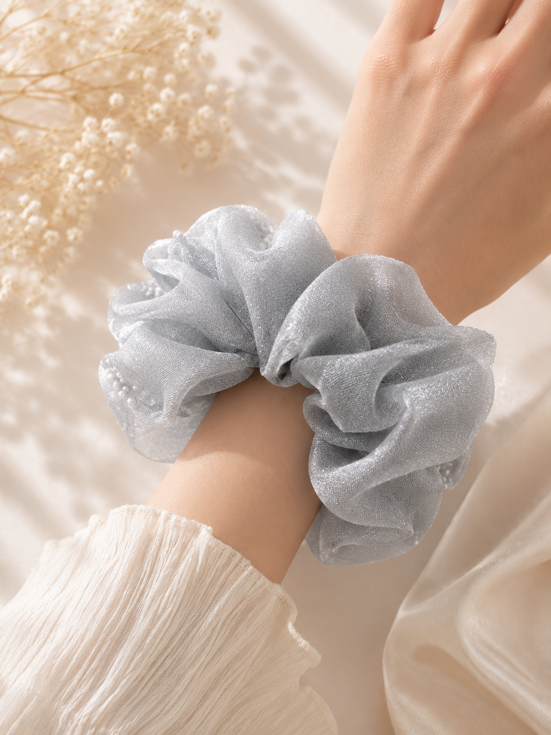 Cloud Veil Organza Scrunchie