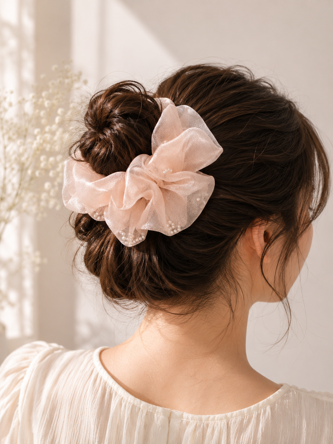 Cloud Veil Organza Scrunchie