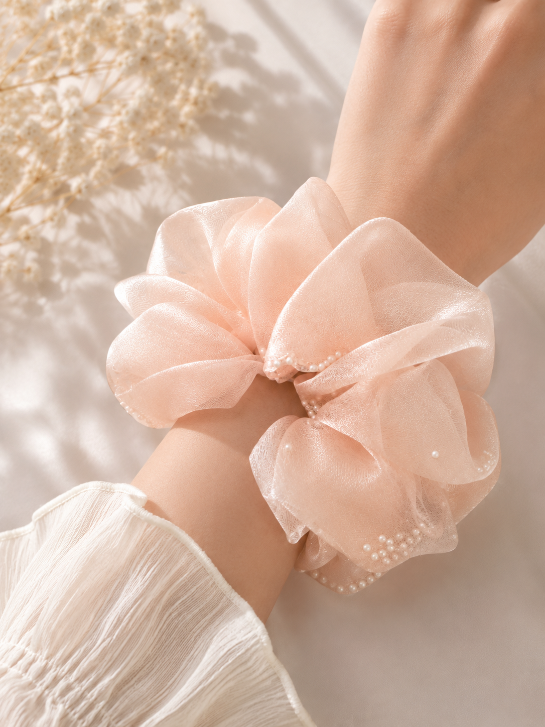 Cloud Veil Organza Scrunchie