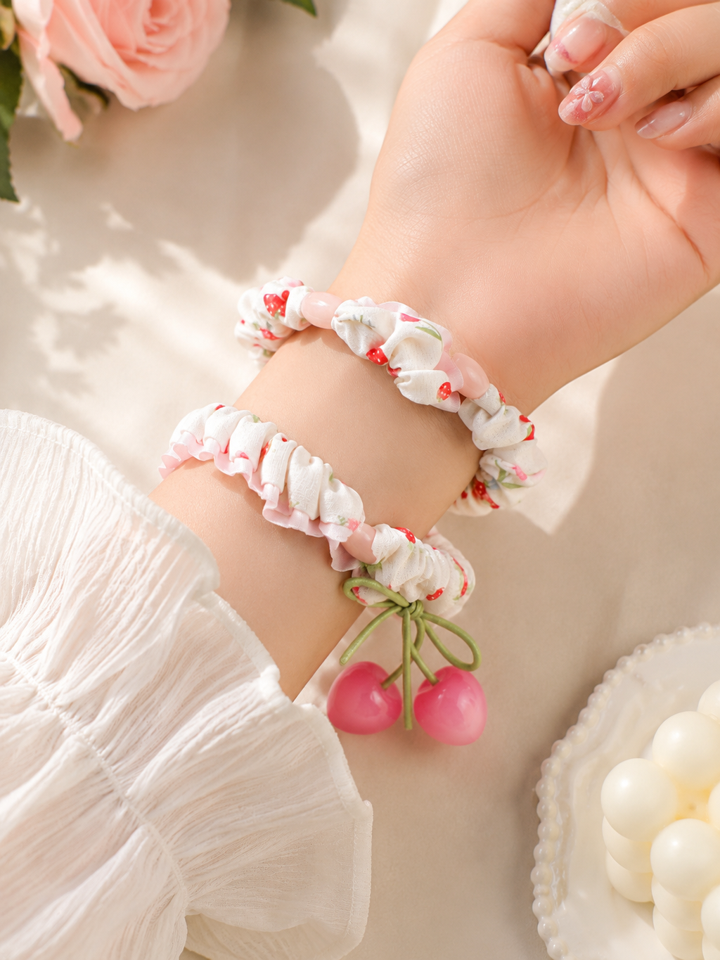 Cherry Kiss Scrunchie Set