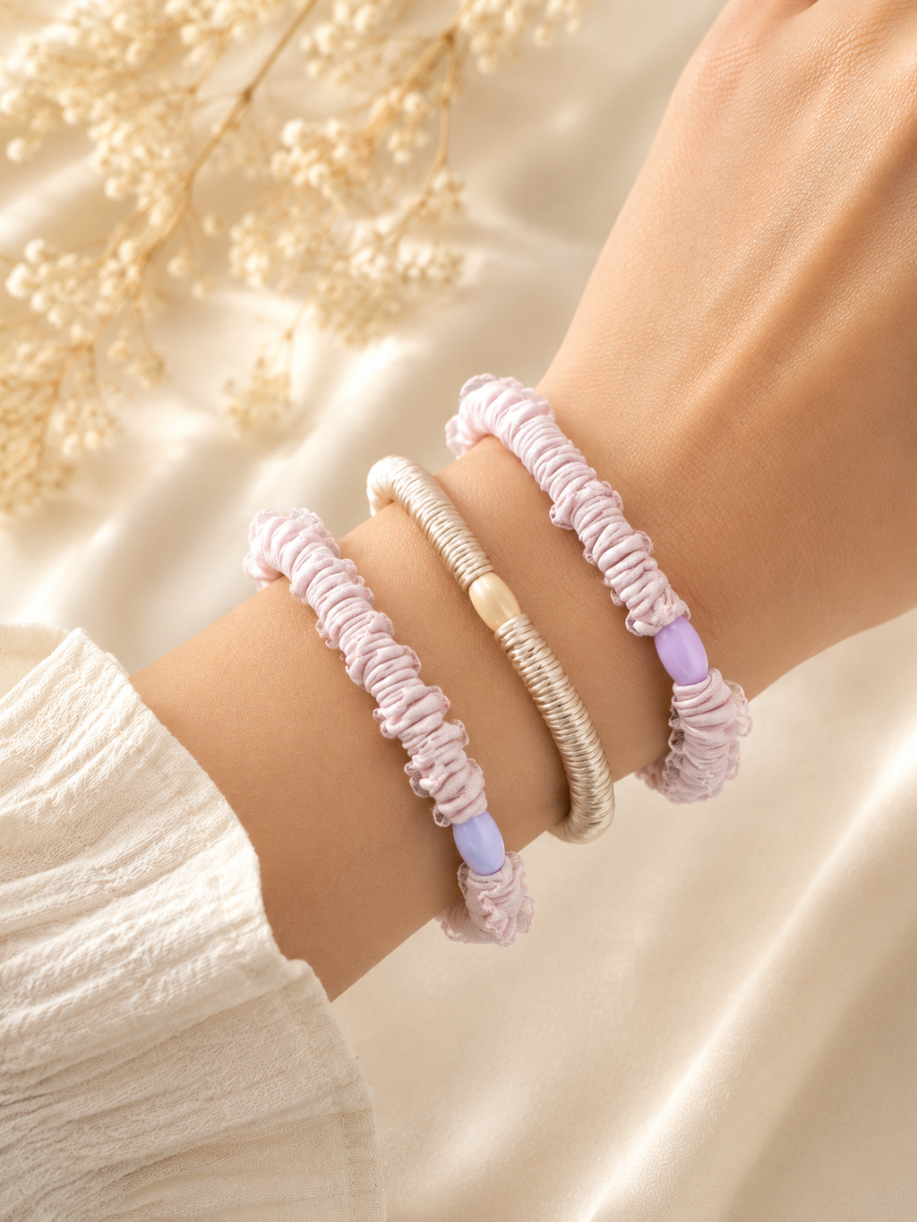 Lavender Whisper Scrunchie Trio