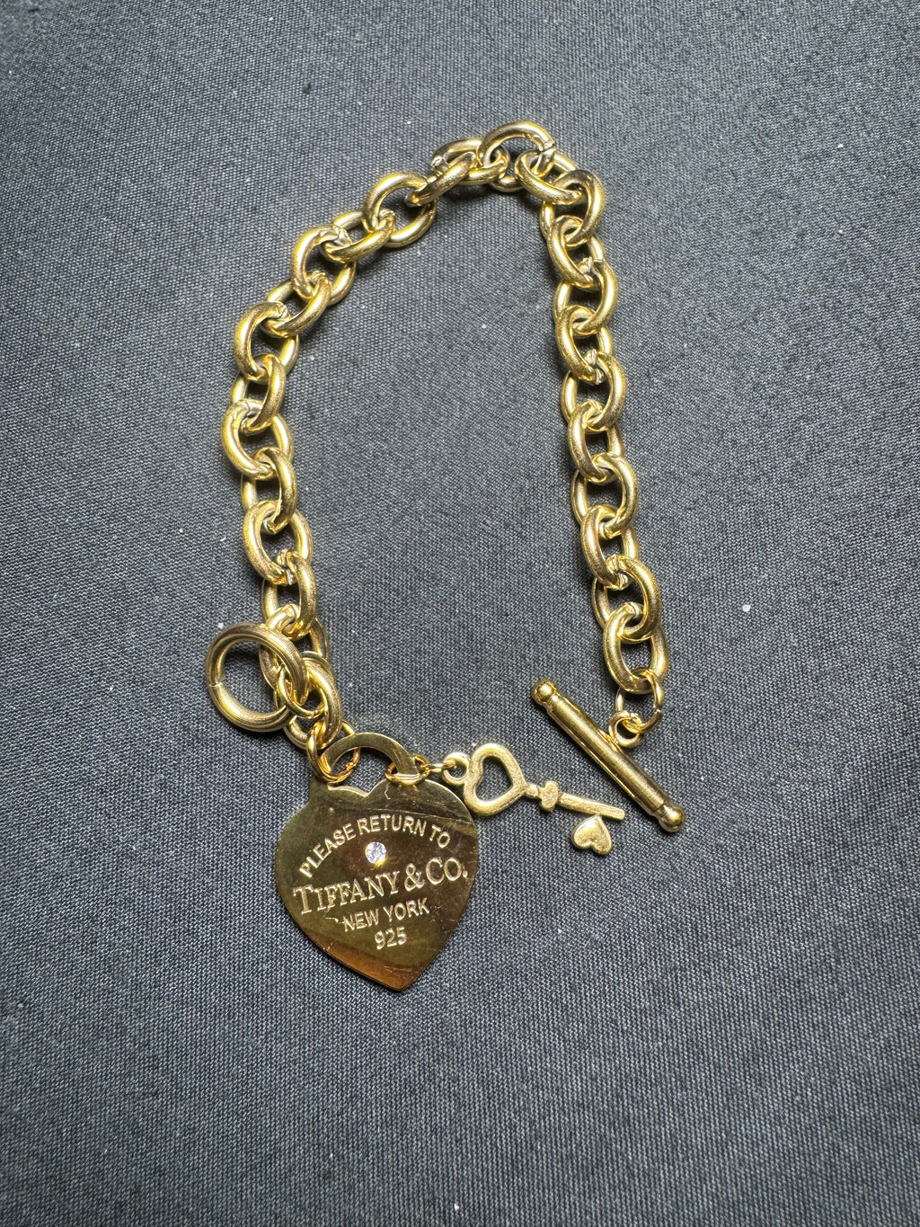 Petite Heart Key Charm Bracelet