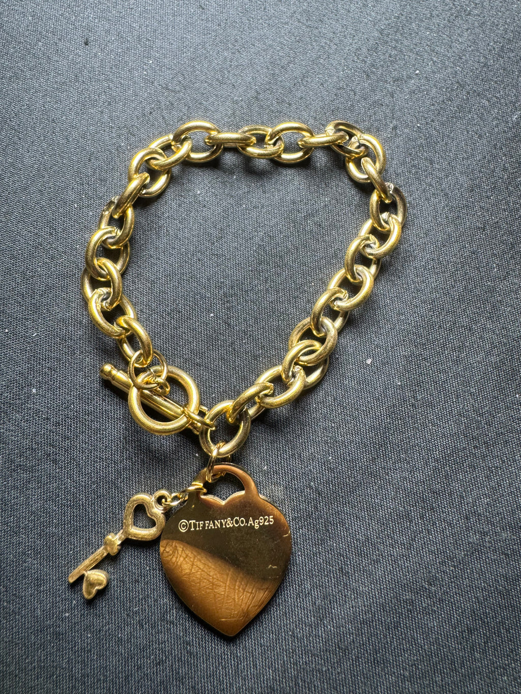 Petite Heart Key Charm Bracelet