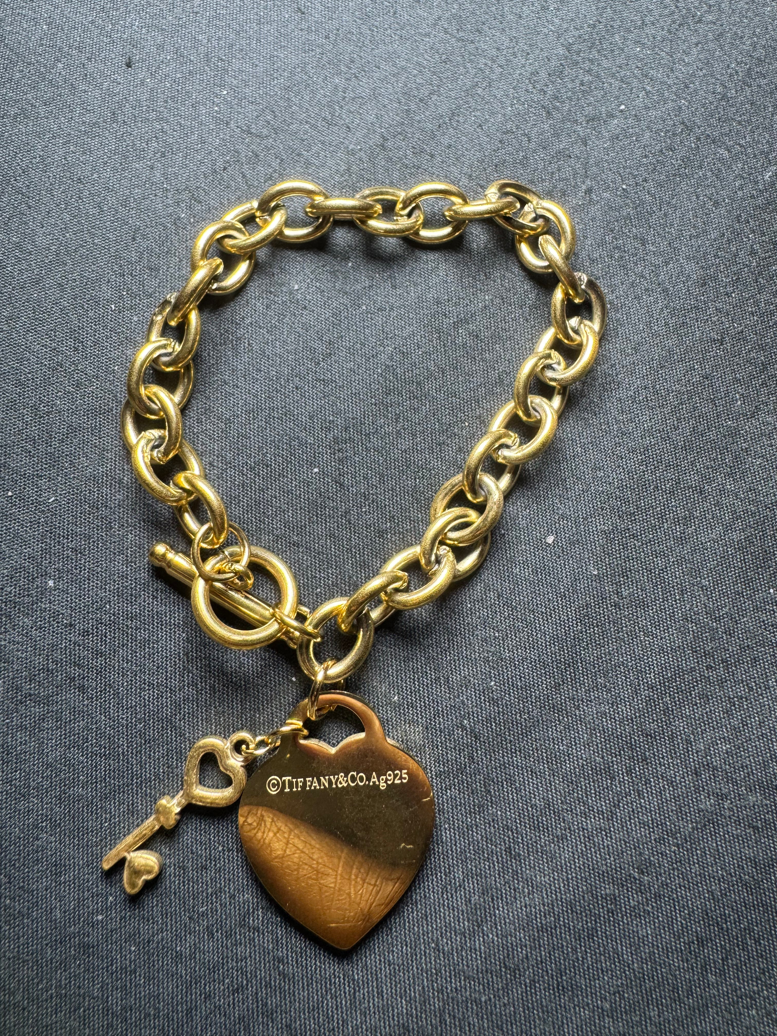 Petite Heart Key Charm Bracelet