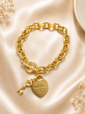 Petite Heart Key Charm Bracelet