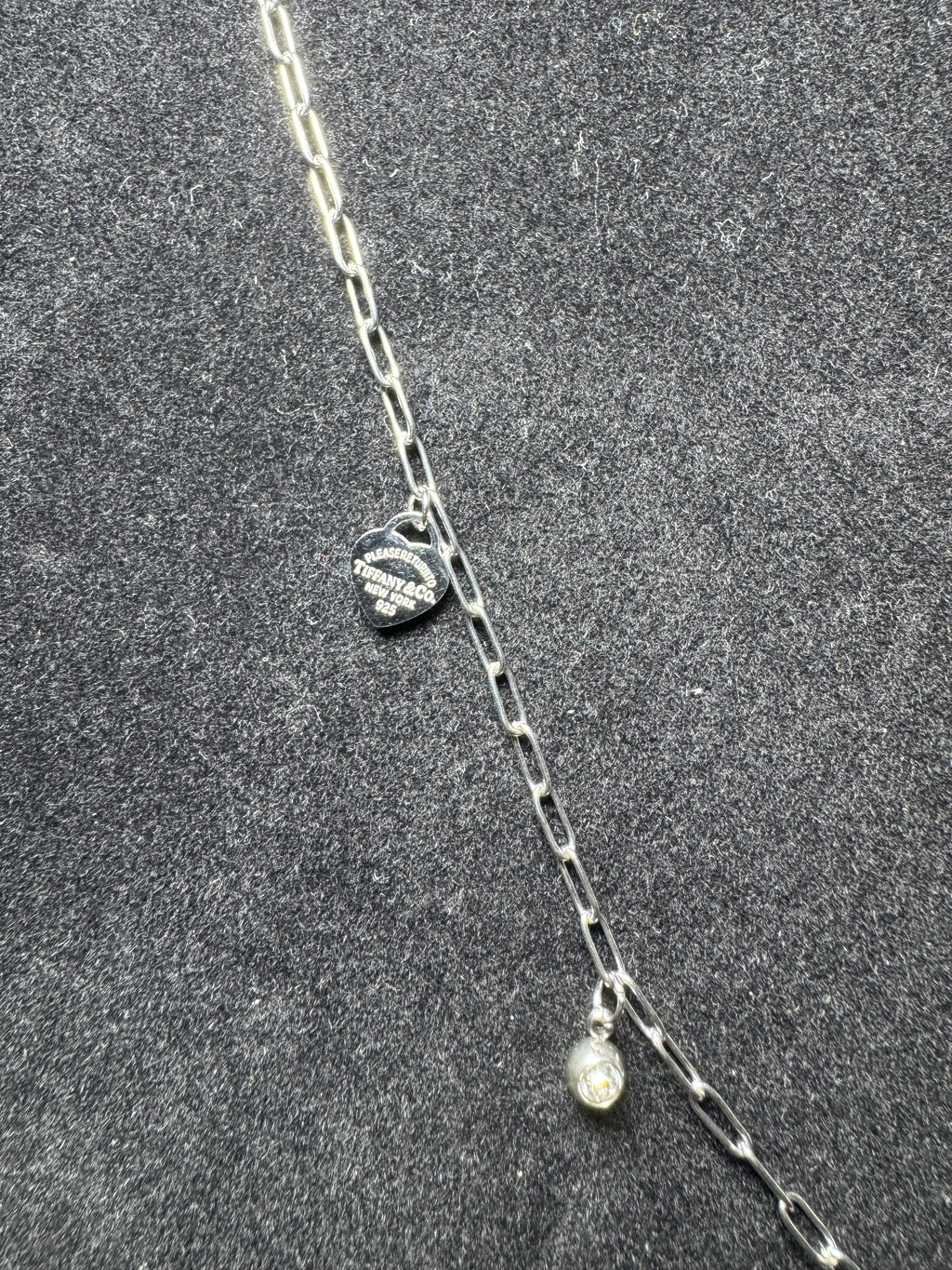 Silver Blue Heart Lock Necklace