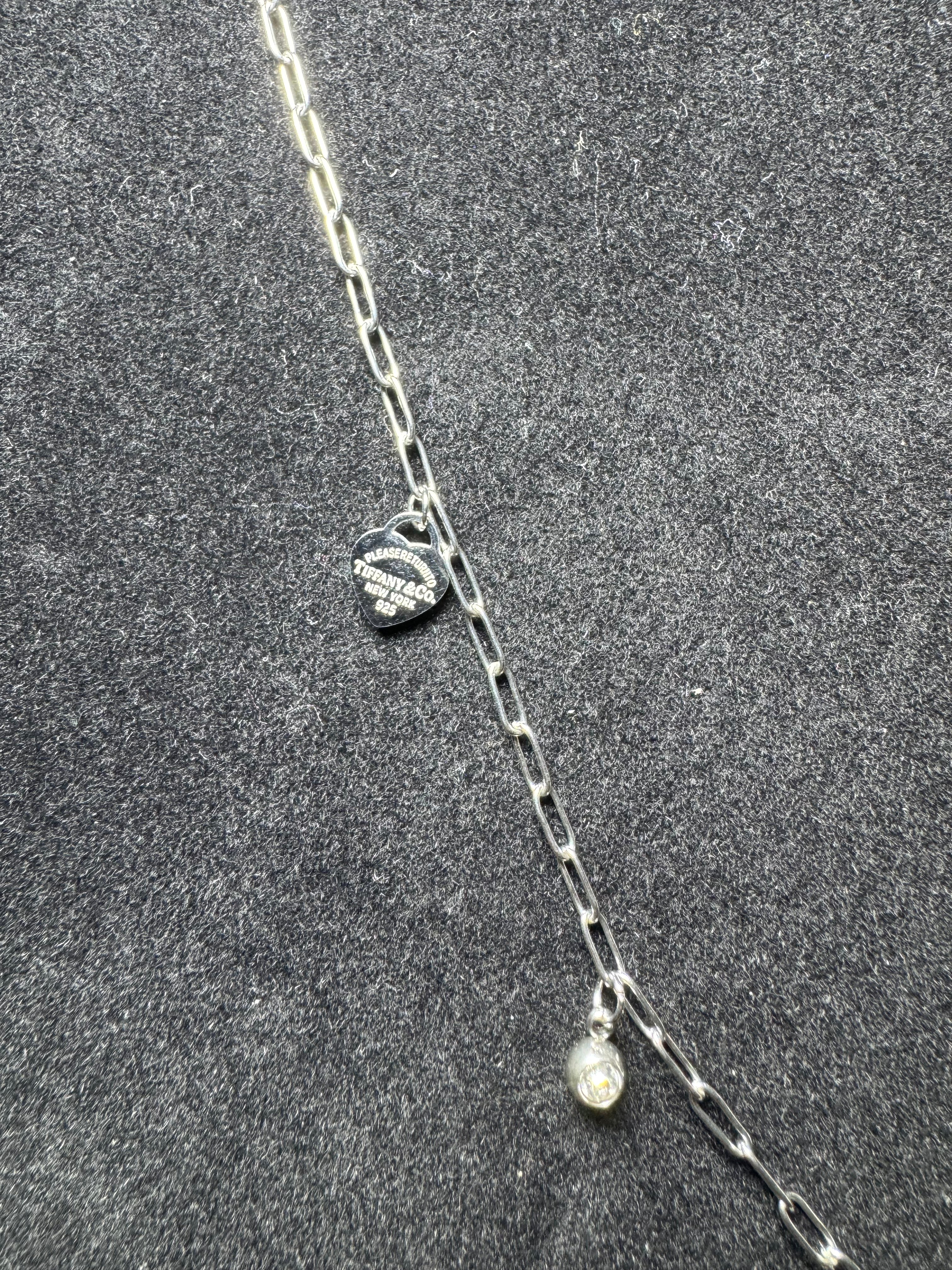Silver Blue Heart Lock Necklace