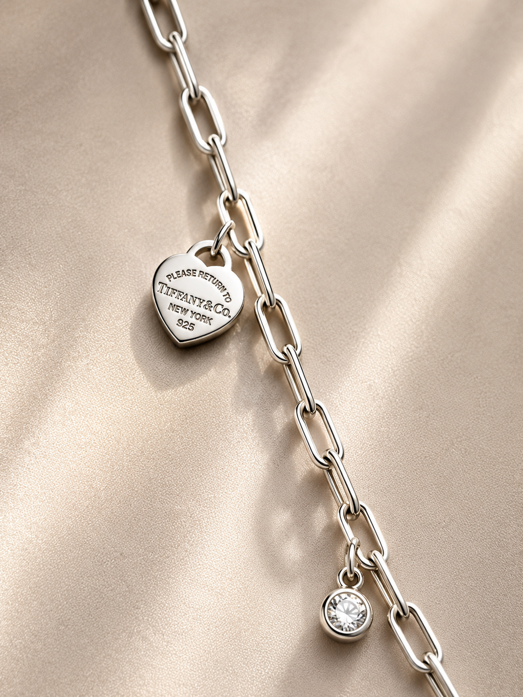 Silver Blue Heart Lock Necklace