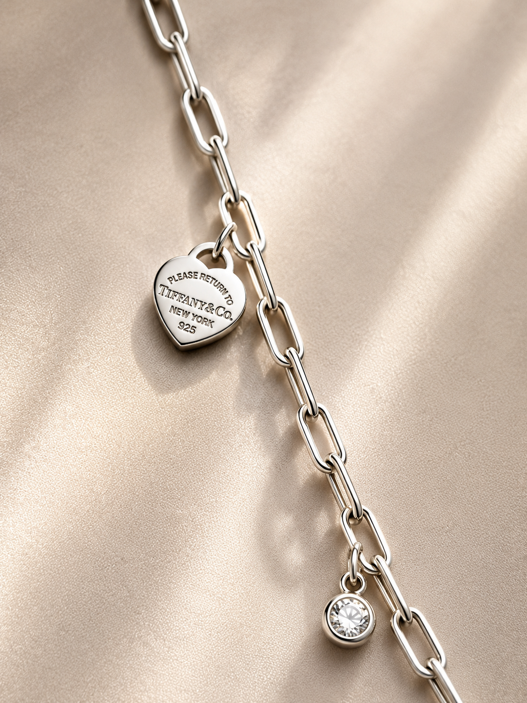 Silver Blue Heart Lock Necklace