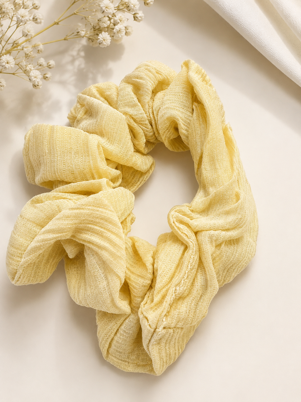 Vanilla Cloud Scrunchie Trio