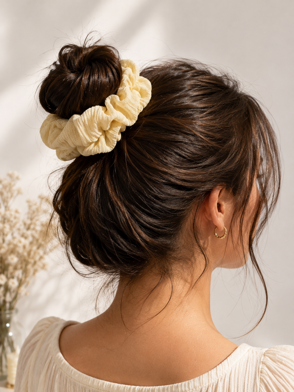 Vanilla Cloud Scrunchie Trio
