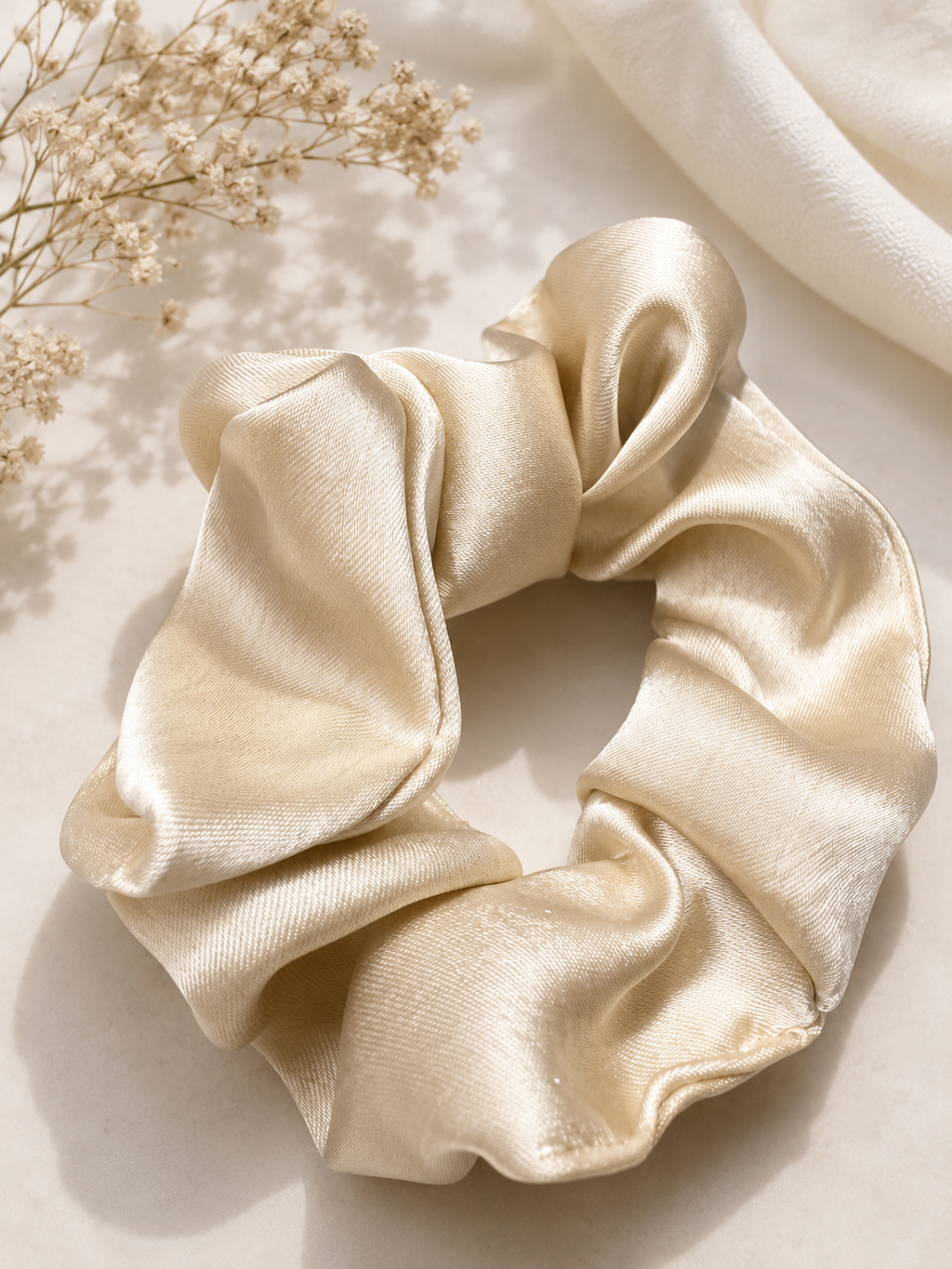 Vanilla Cloud Scrunchie Trio