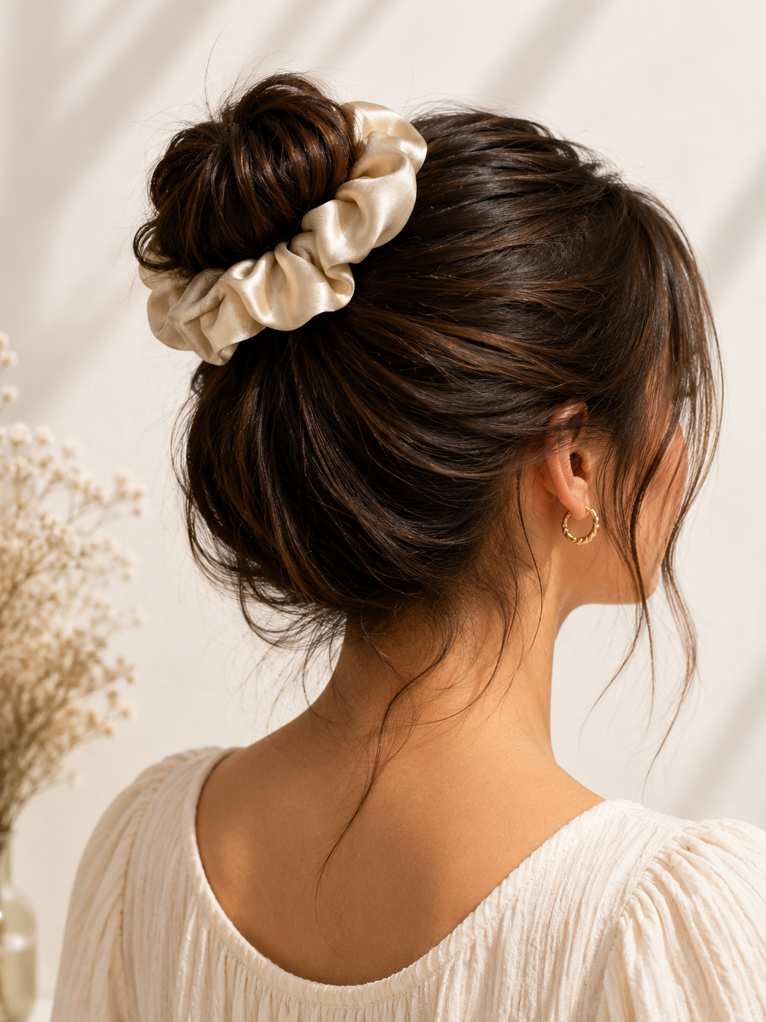 Vanilla Cloud Scrunchie Trio