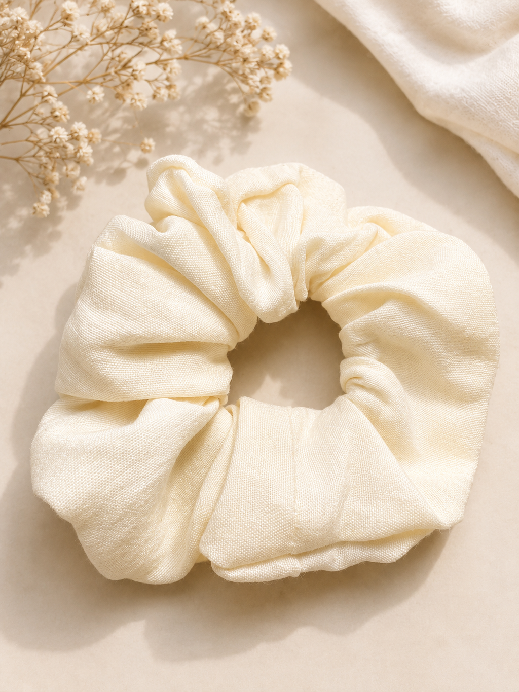 Vanilla Cloud Scrunchie Trio
