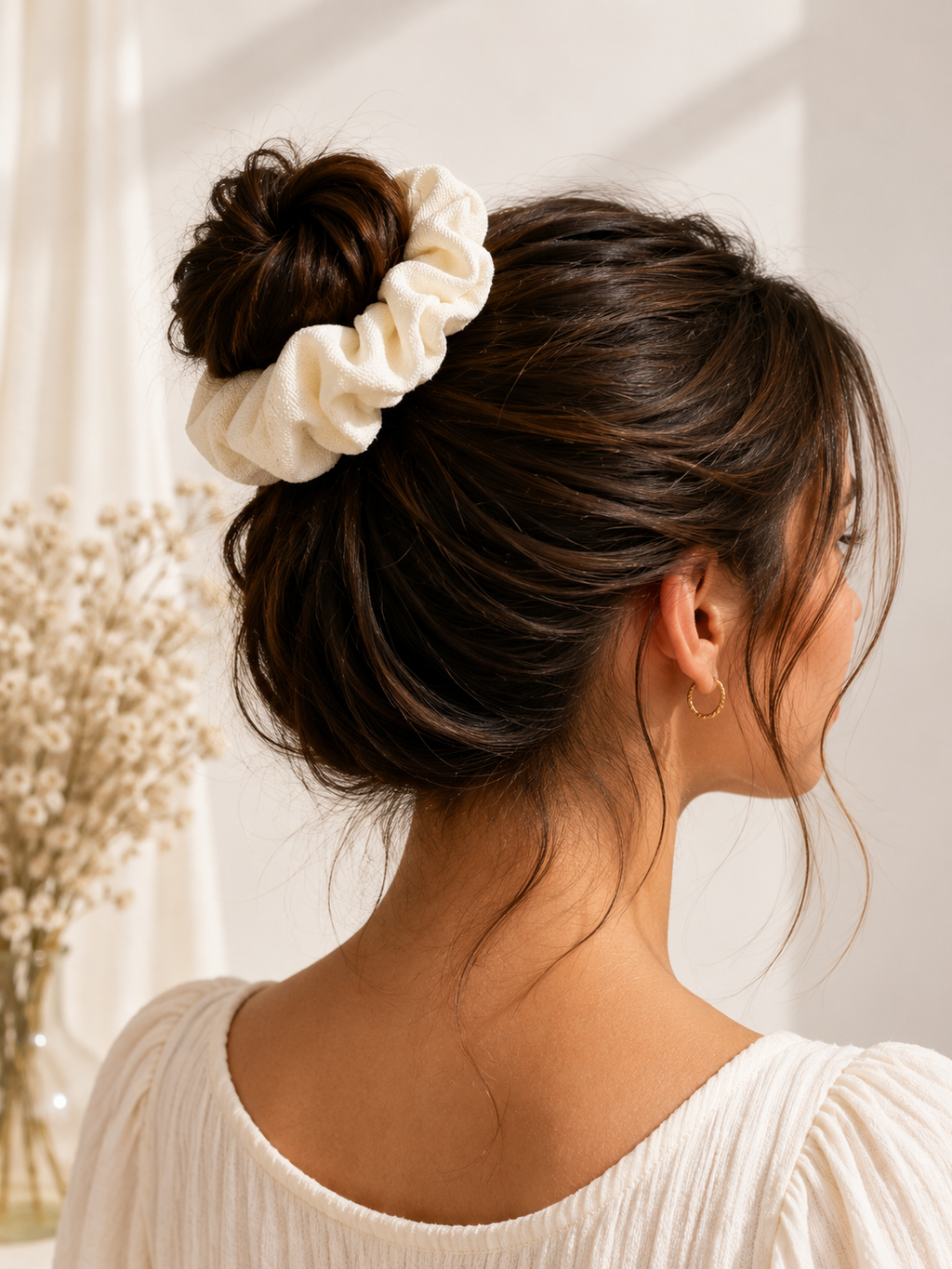 Vanilla Cloud Scrunchie Trio