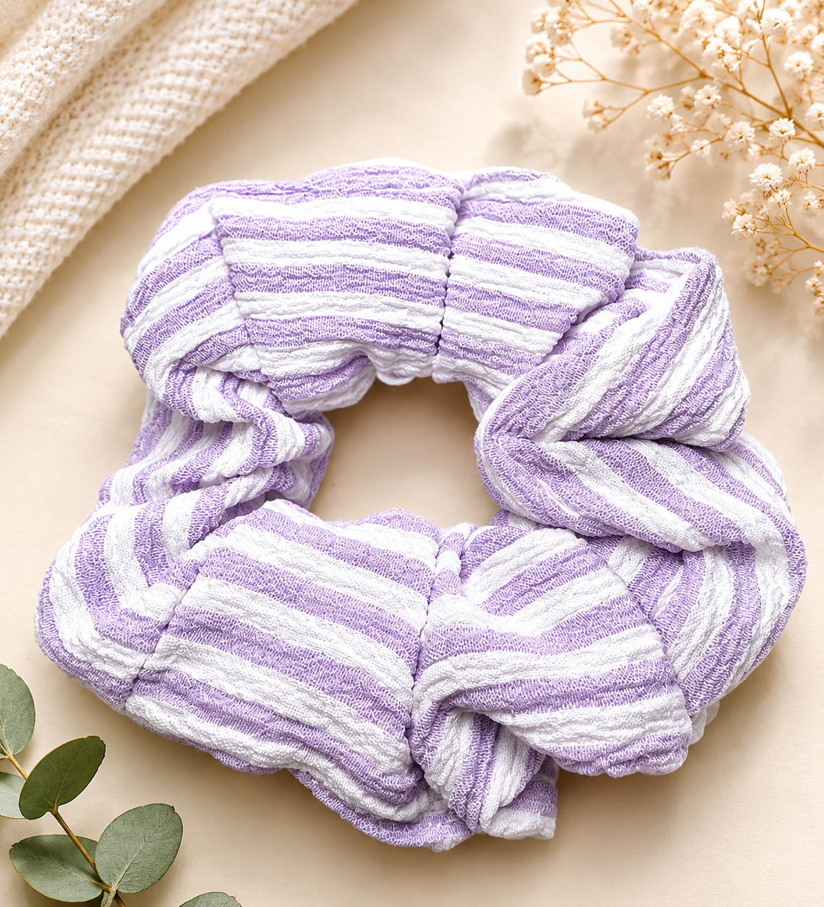 Lavender Cloud Scrunchie Trio