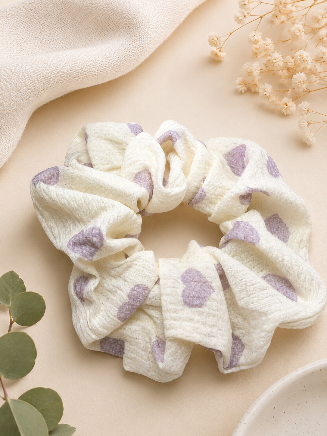Lavender Cloud Scrunchie Trio