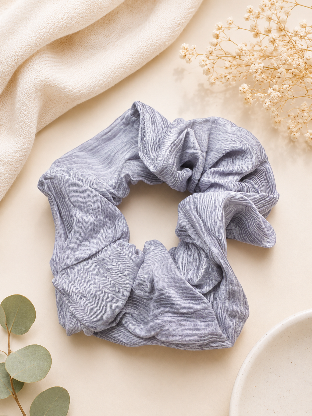 Lavender Cloud Scrunchie Trio