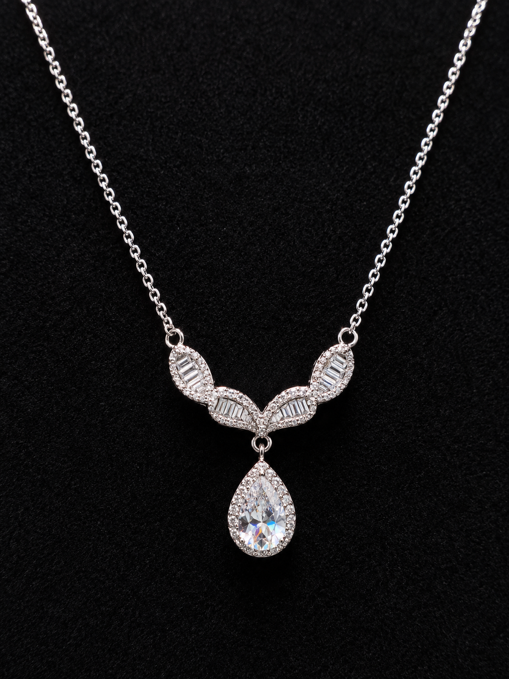 Silver Luxe Teardrop Jewelry Set