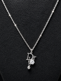 Crystal Luxe Silver Drop Necklace