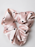 Rosé Polka Satin Scrunchie