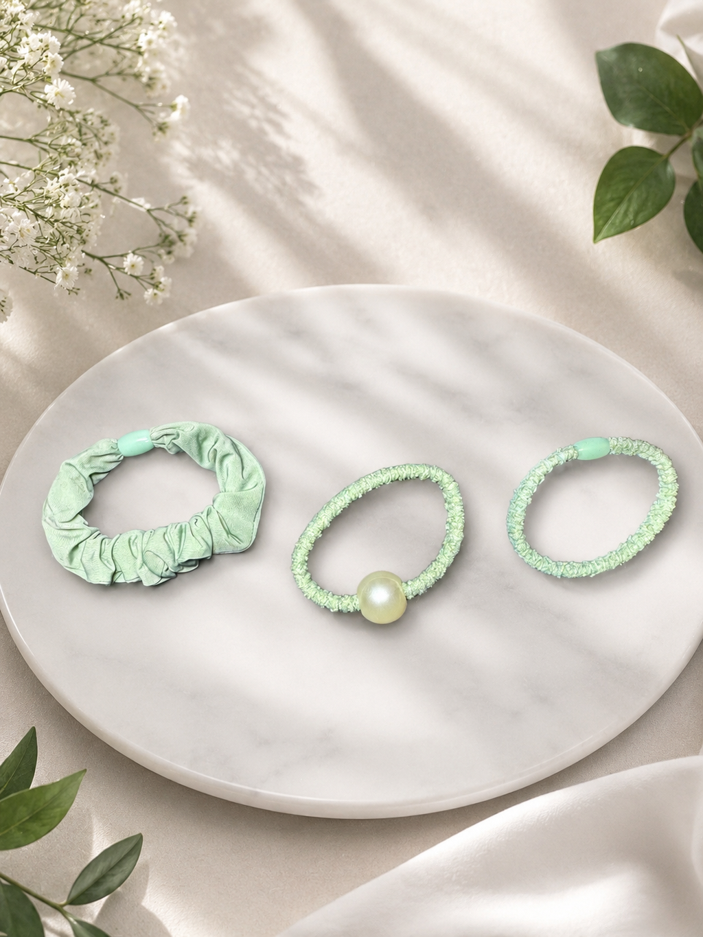 Mint Match Hair Tie Trio
