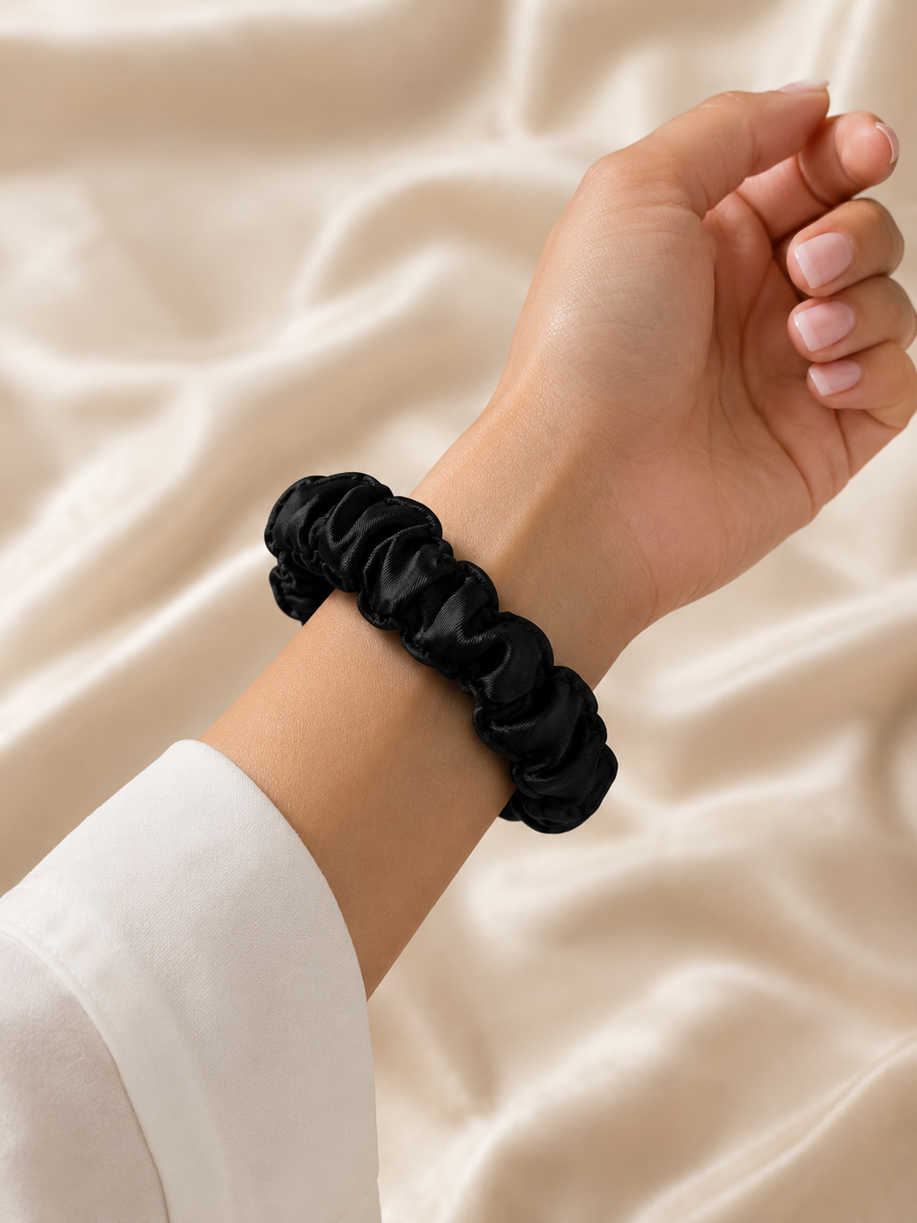 Midnight Satin Hair Tie Duo