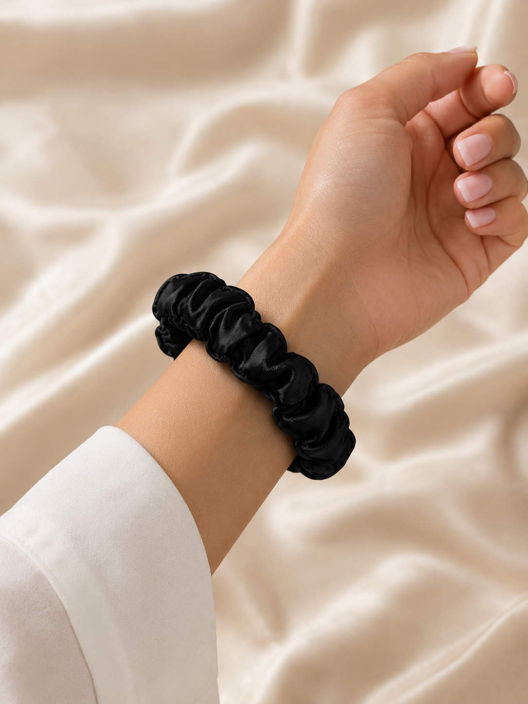 Midnight Satin Hair Tie Duo