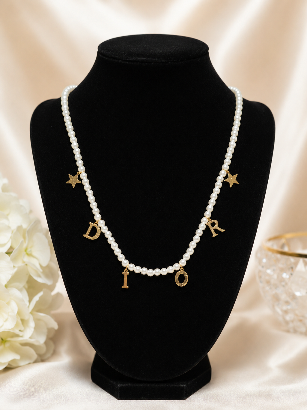 Starlit Pearl Charm Necklace