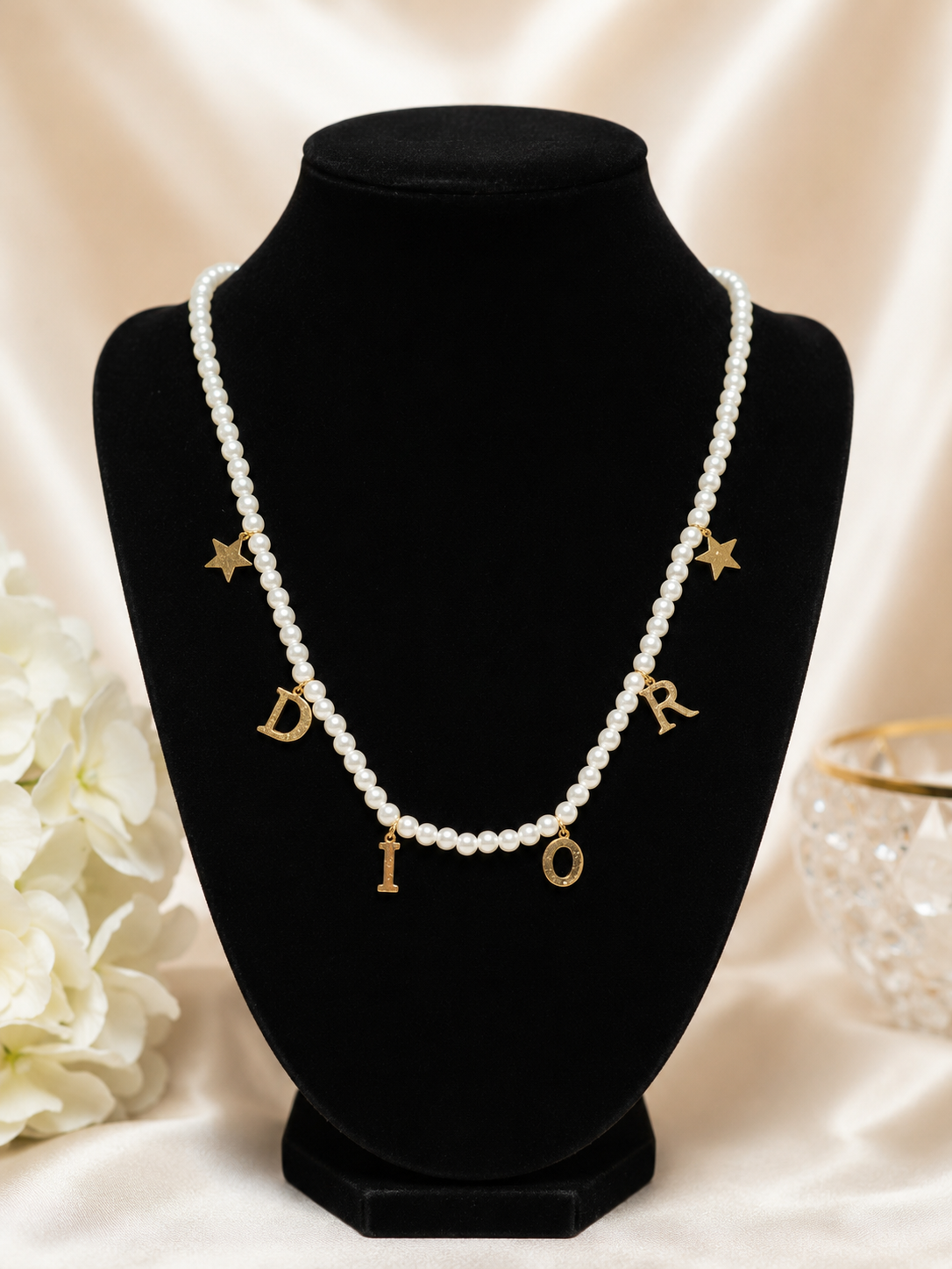 Starlit Pearl Charm Necklace