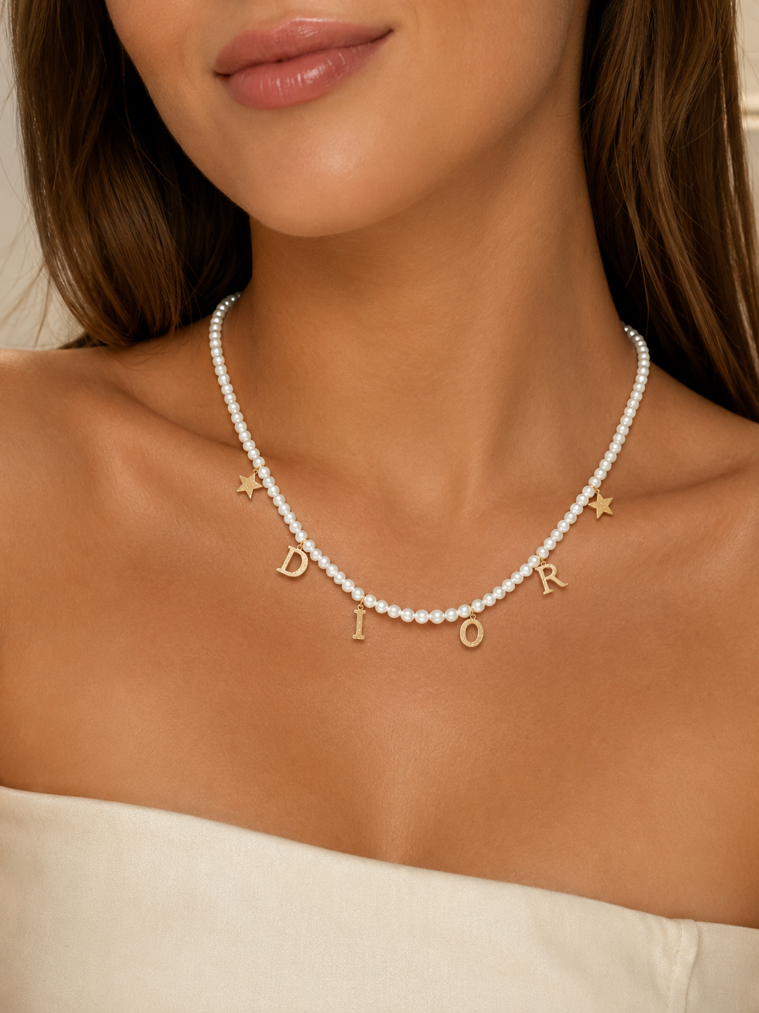 Starlit Pearl Charm Necklace