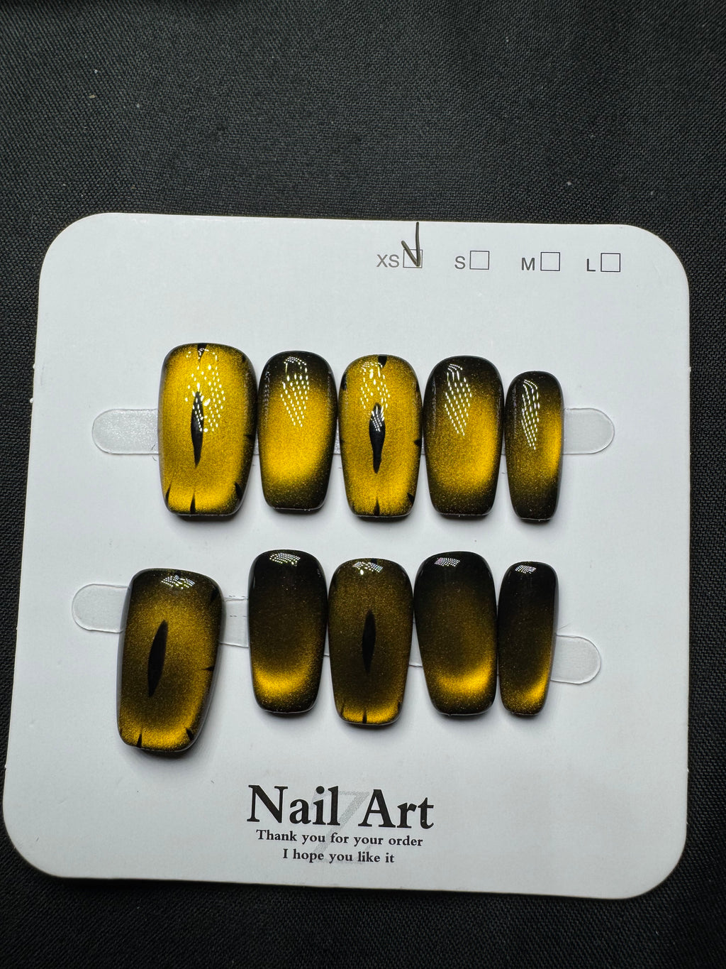 Golden Eclipse Cat Eye Press-On Nails
