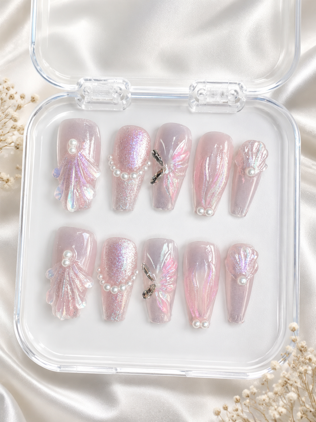 Pearl Tide Iridescent Press-On Nails