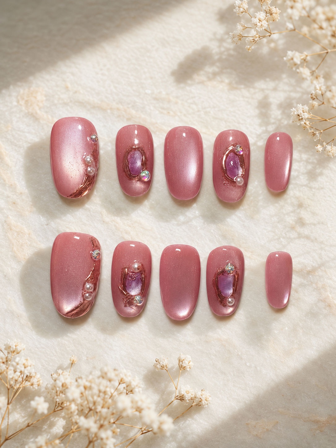 Rosewater Aura Press-On Nails