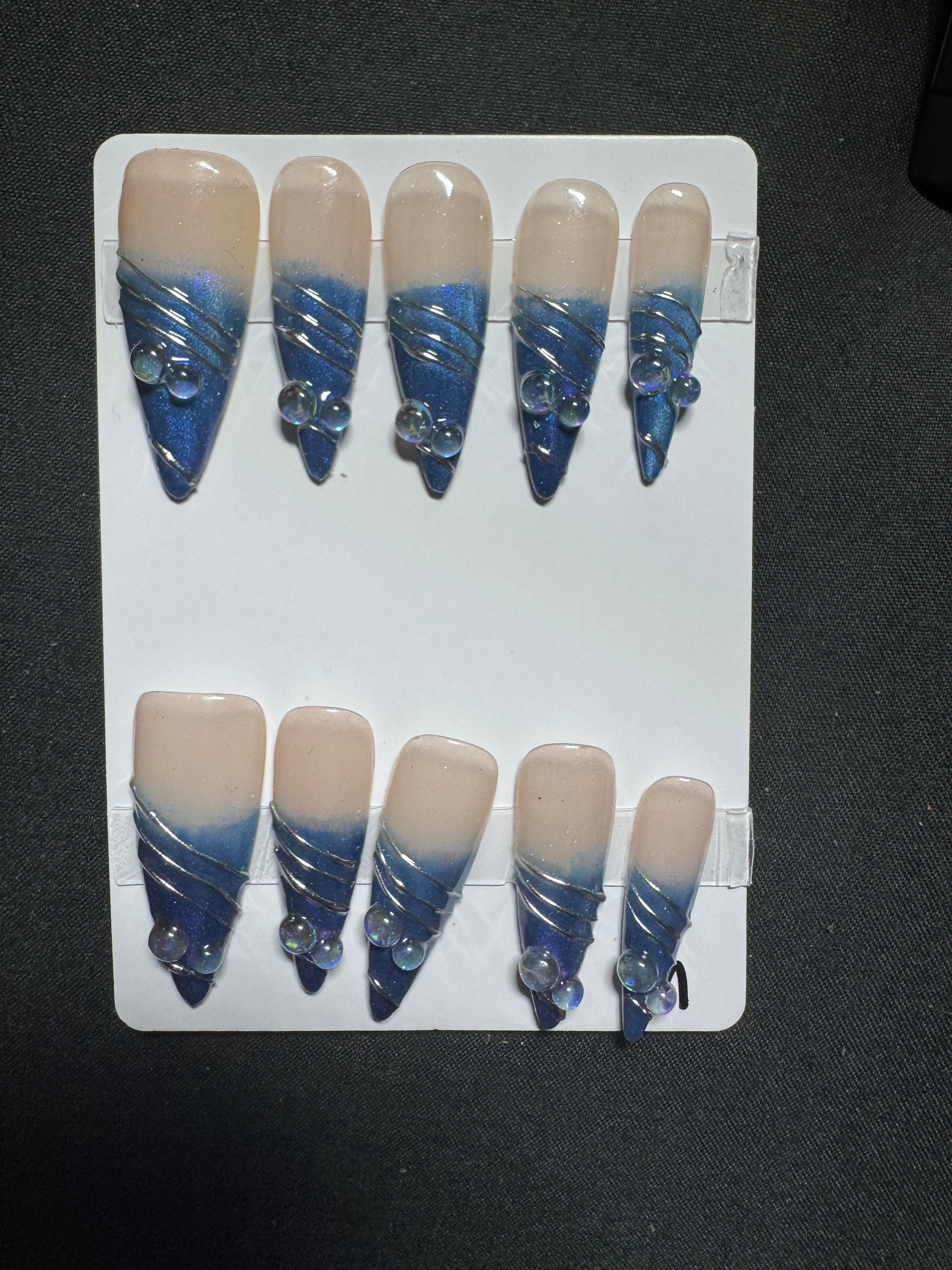 Sapphire Tide Press-On Nails