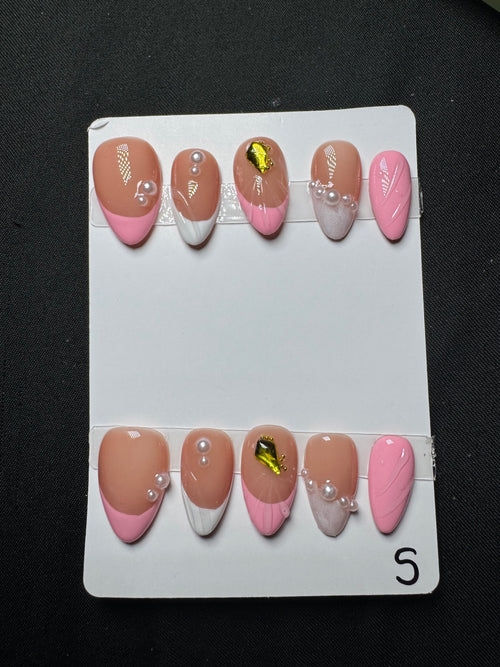 Blush Petal Pearl Press-On Nails