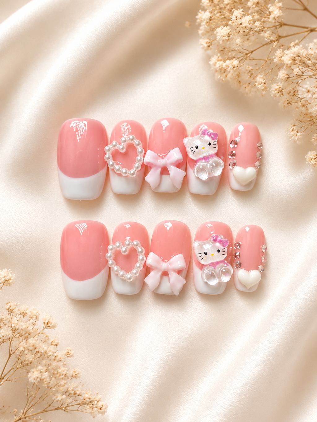 Sweet Kitty Pearl Press-On Nails