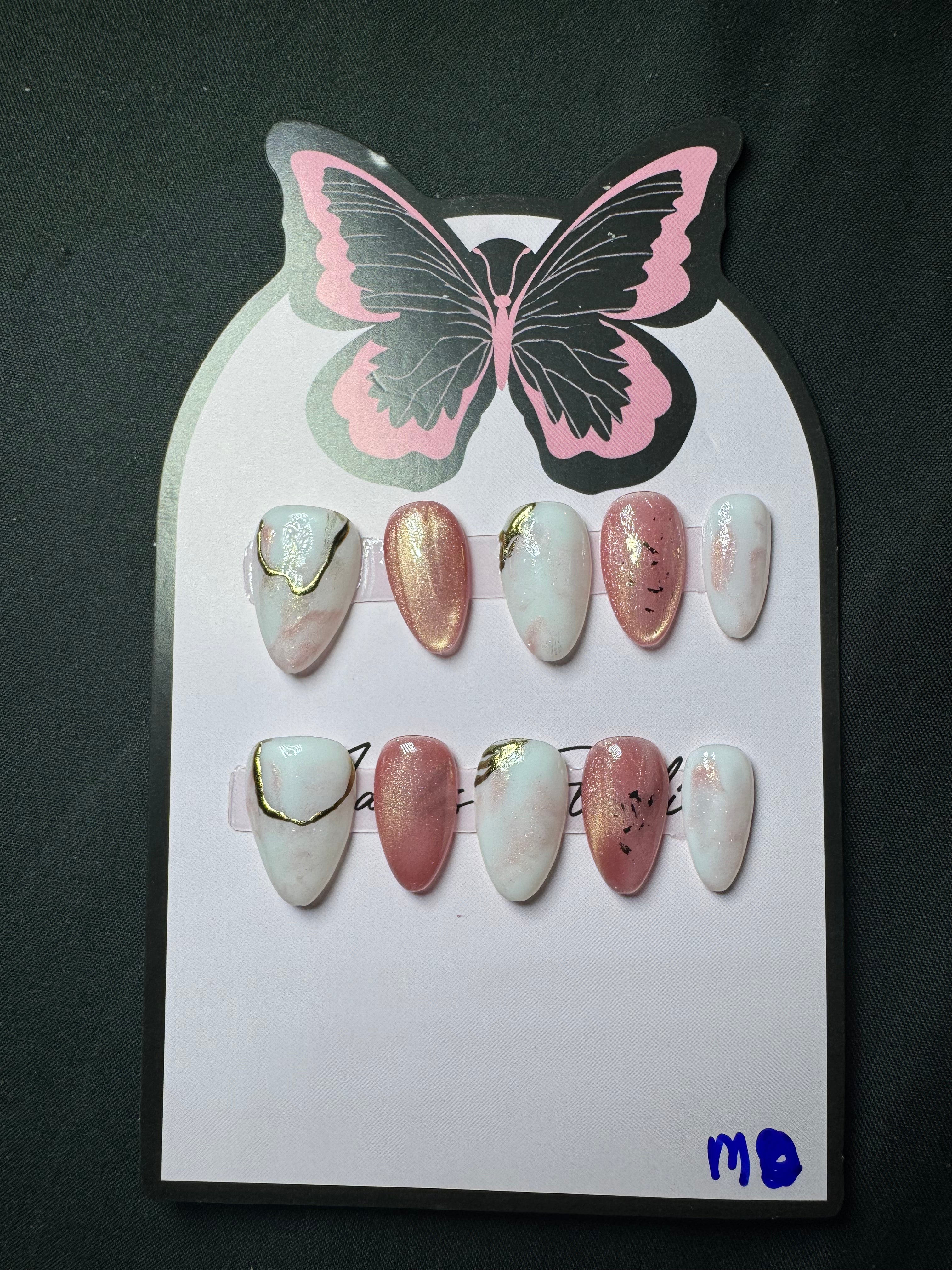 Rosé Marble Luxe Press-On Nails
