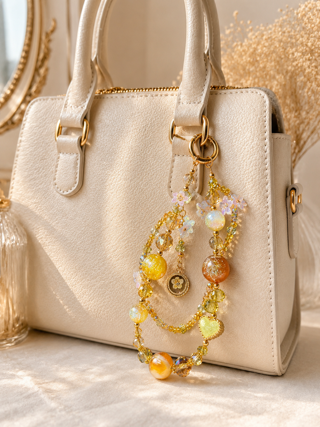 Golden Garden Beaded Charm