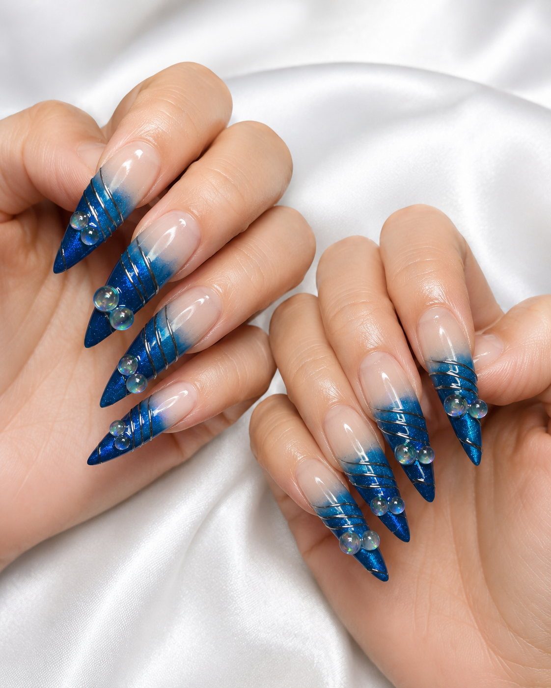 Sapphire Tide Press-On Nails