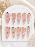 Confetti Cream Drip Press-On Nails