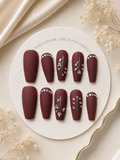 Merlot Bloom Press-On Nails