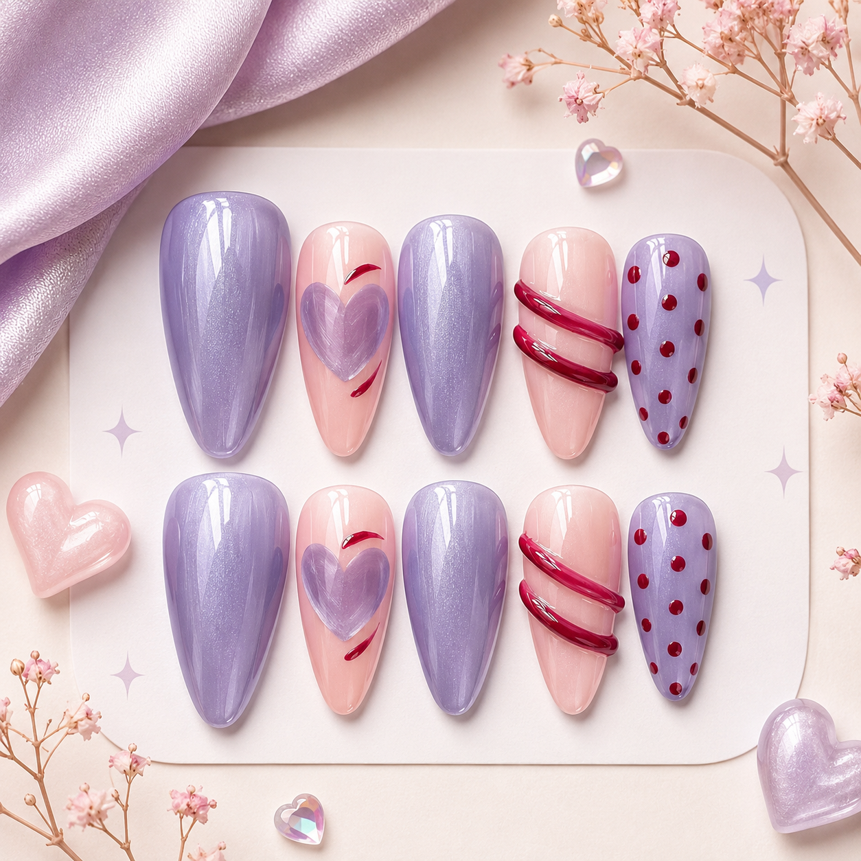 Sweetheart Whimsy Press-On Nails