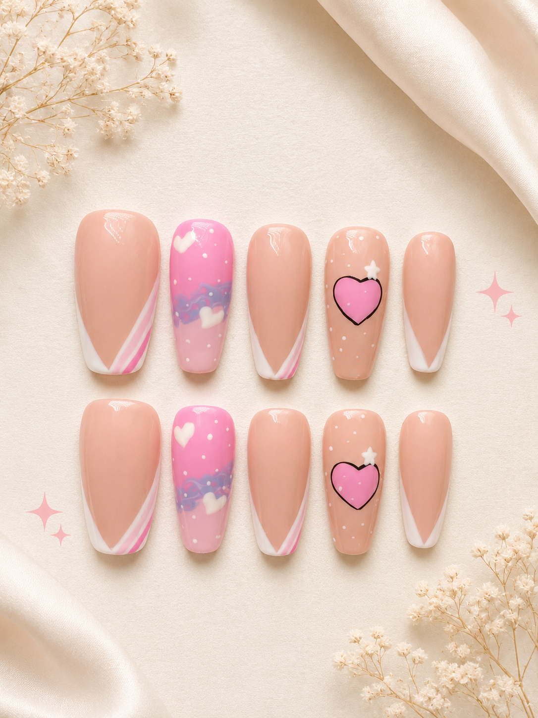 Cotton Candy Crush Press On Nails