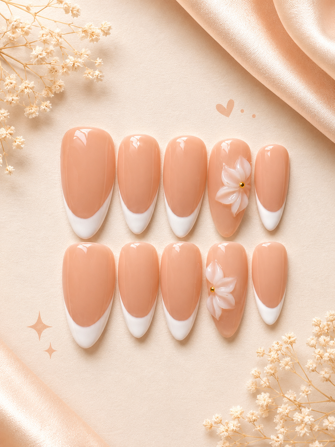 Blushing Blossom Press On Nails