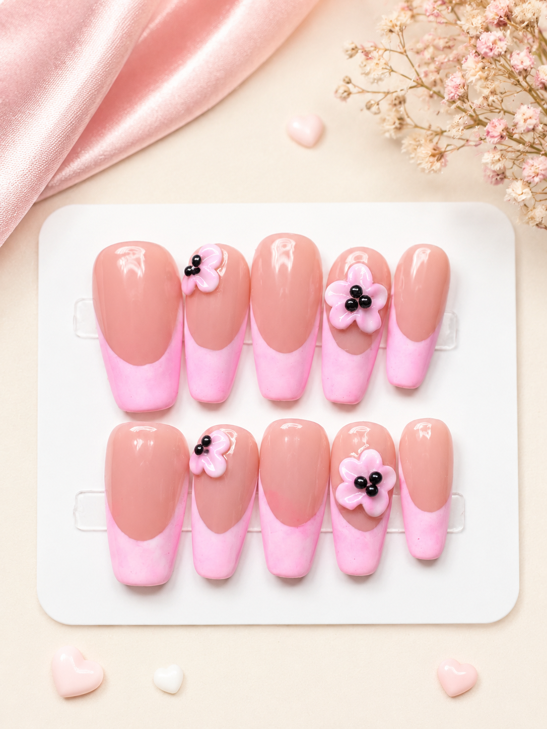 Blush Bloom French Press-On Nails