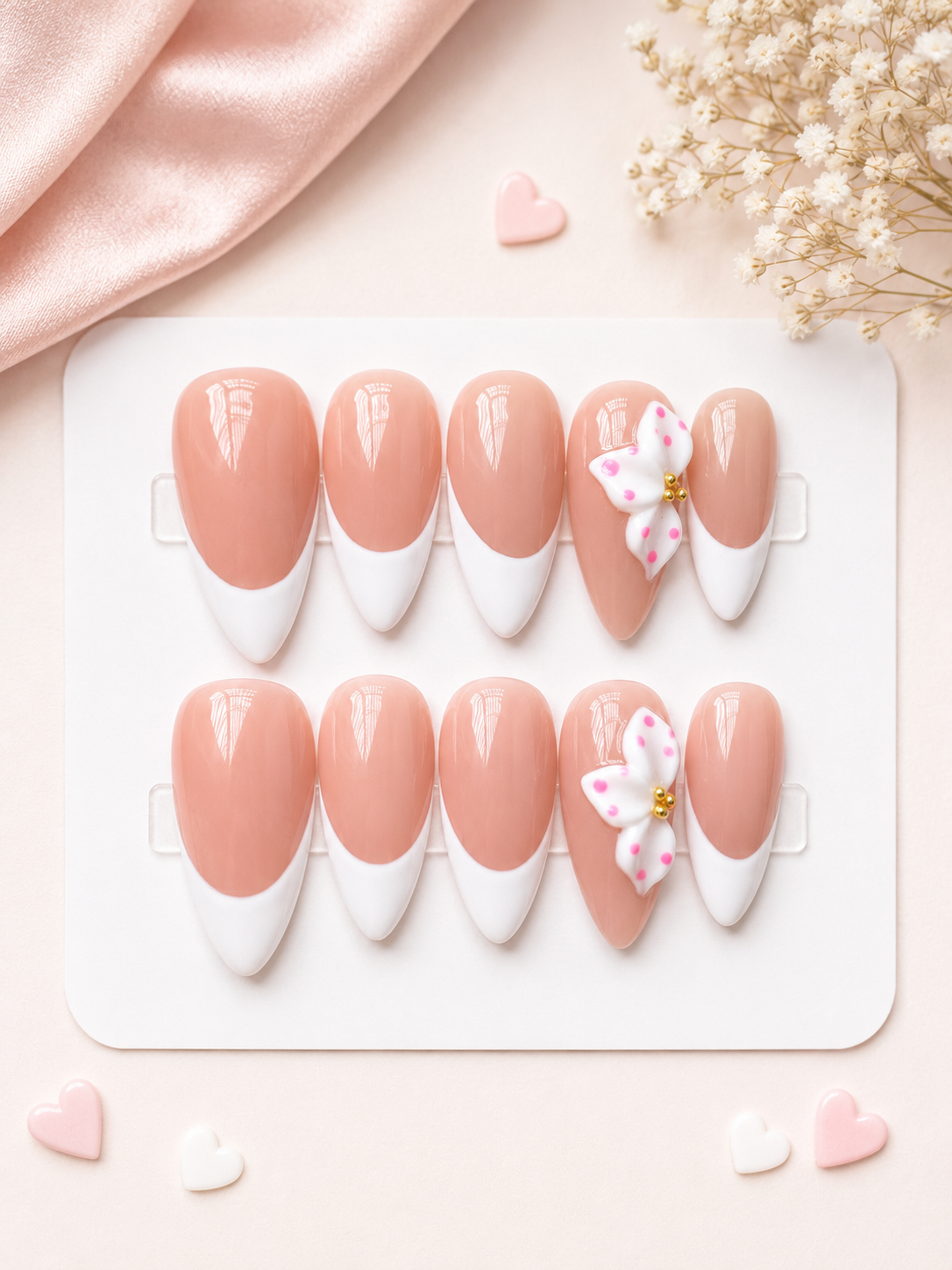 Blushing Butterfly French Tips